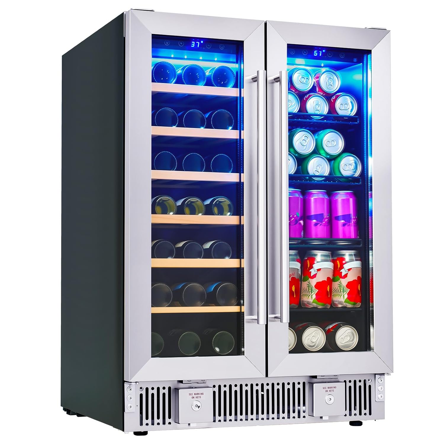Beverage Refrigerator, 24-Inch - Wine Beer Dual Zone 评论和价格