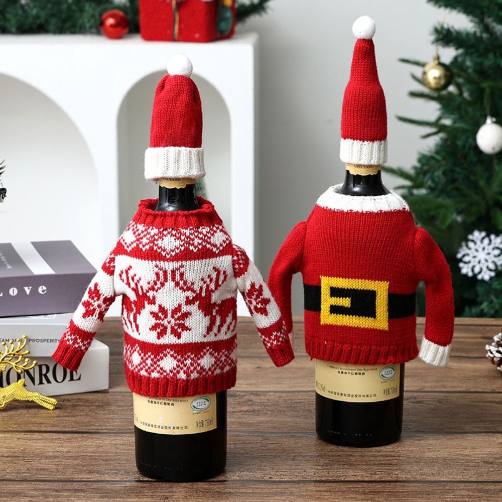 Elk Wine Bottle Cover Snowflak - Wine Beer Hat 评论和价格